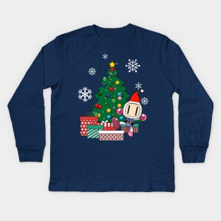 Bomberman Around The Christmas Tree Kids Long Sleeve T-Shirt